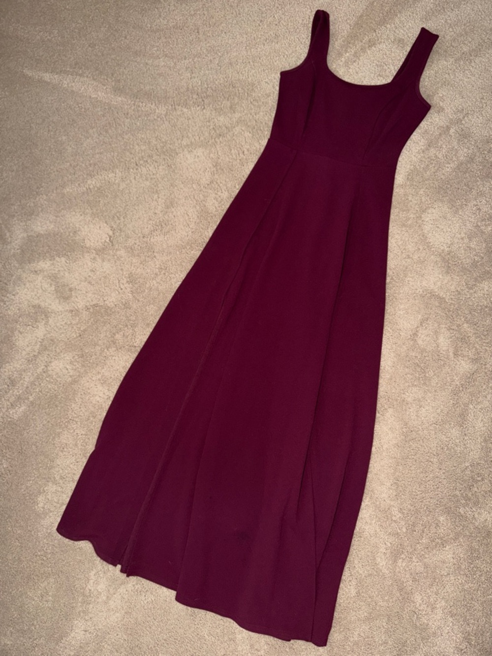 Sleeveless Burgundy Maxi Dress with Scoop Neck